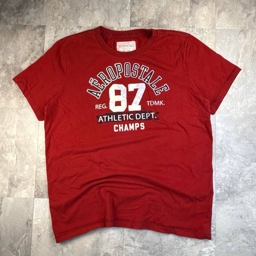 Y2K Red Aeropostale Athletic Dept Graphic T Shirt XL